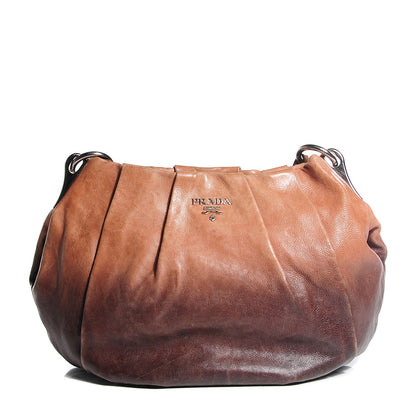 Prada Glace Calf Sfumata Pleated Hobo 1 of 8