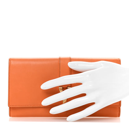 Saint Laurent Calfskin Classic Y Ligne Wallet Orange 2 of 14