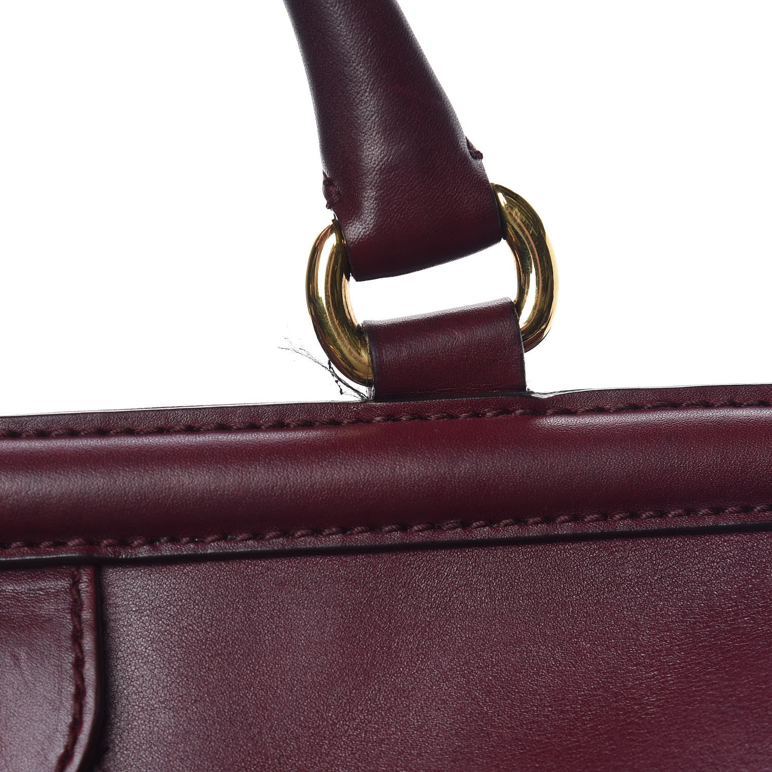 Gucci Calfskin Duilio Brogue Top Handle Bag Burgundy 13 of 22
