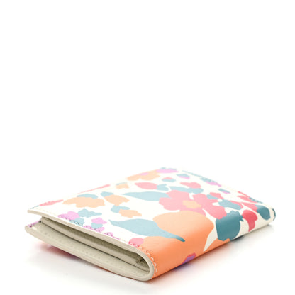 Saint Laurent Calfskin Floral Print Bi Fold Zipped Wallet Multicolor 4 of 7
