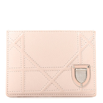Christian Dior Grained Calfskin Cannage Diorama Card Holder Rose Poudre 1 of 7