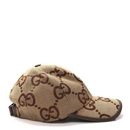 Gucci Monogram Jumbo GG Baseball Hat M 57 Camel Ebony 6 of 9