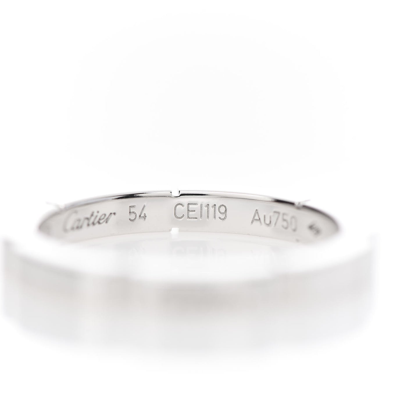 18K White Gold 2.5mm Maillon Panthere Wedding Band Ring 54 6.75