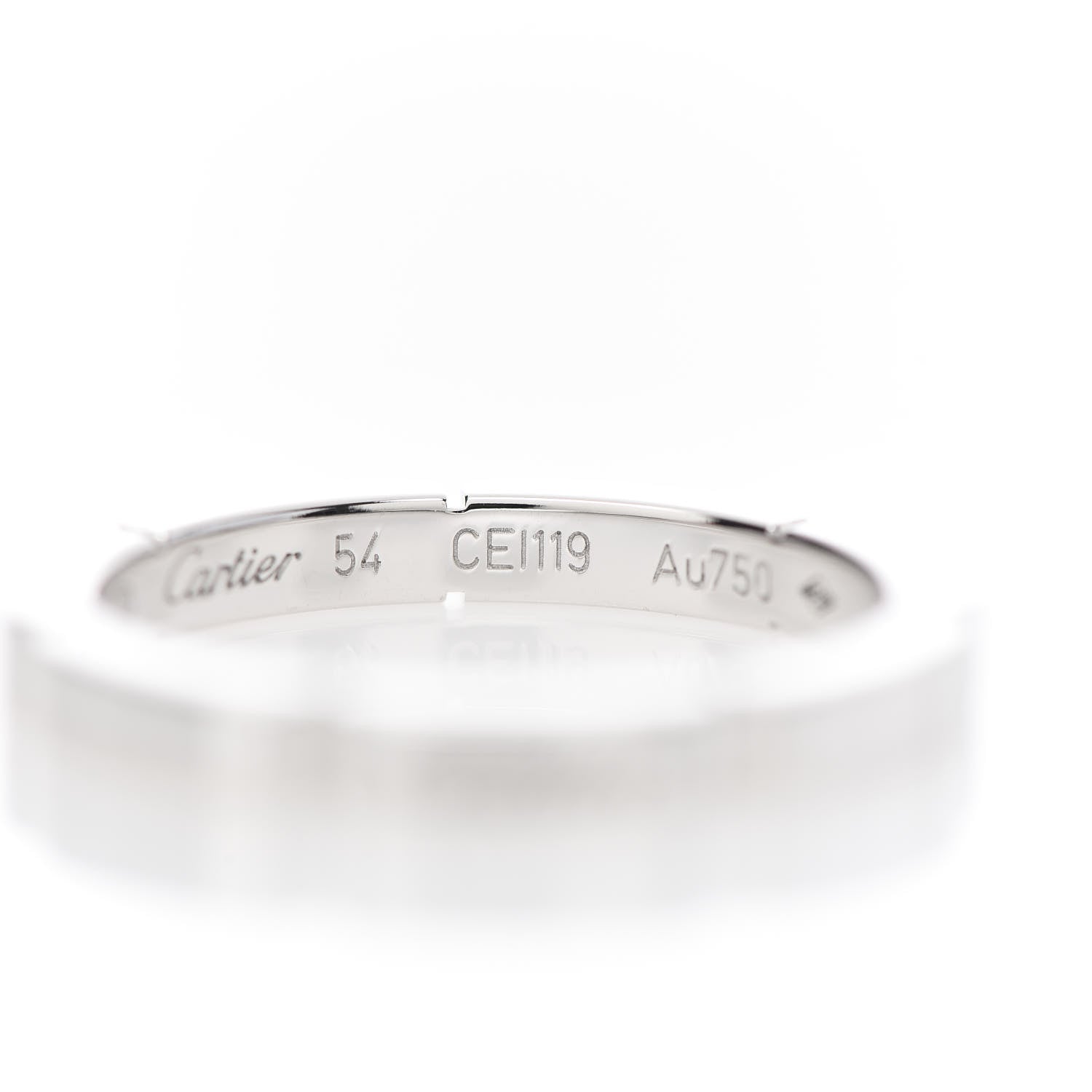Cartier 18K White Gold 2.5mm Maillon Panthere Wedding Band Ring 54 6.75 5 of 6