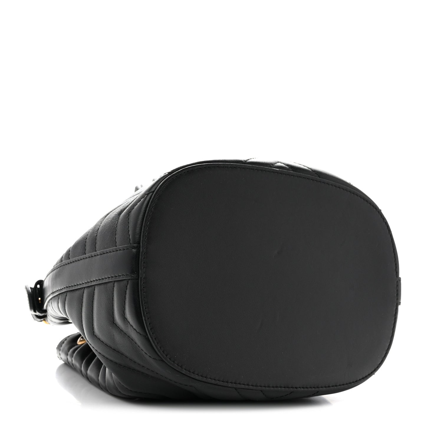 Calfskin Matelasse Sylvie Web GG Marmont Bucket Bag Black