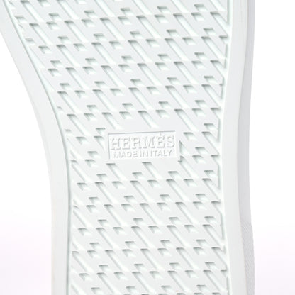 Hermes Calfskin Womens Advantage Sneakers 38.5 White Gris Argente 6 of 7