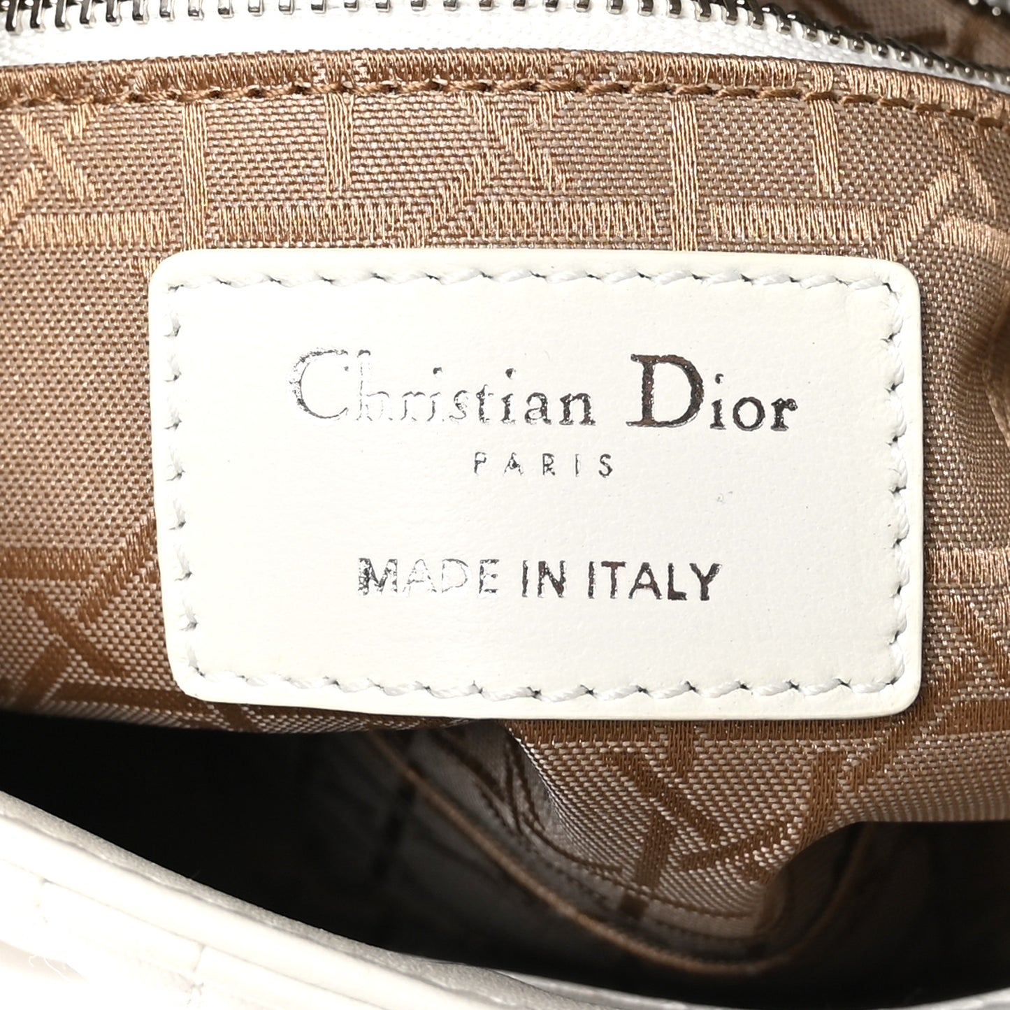 Lambskin Cannage Mini Lady Dior White