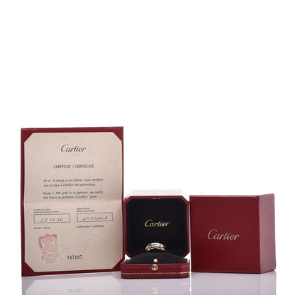 Cartier 18K Pink Yellow White Gold Diamond Trinity Ring 54 6.75 6 of 6