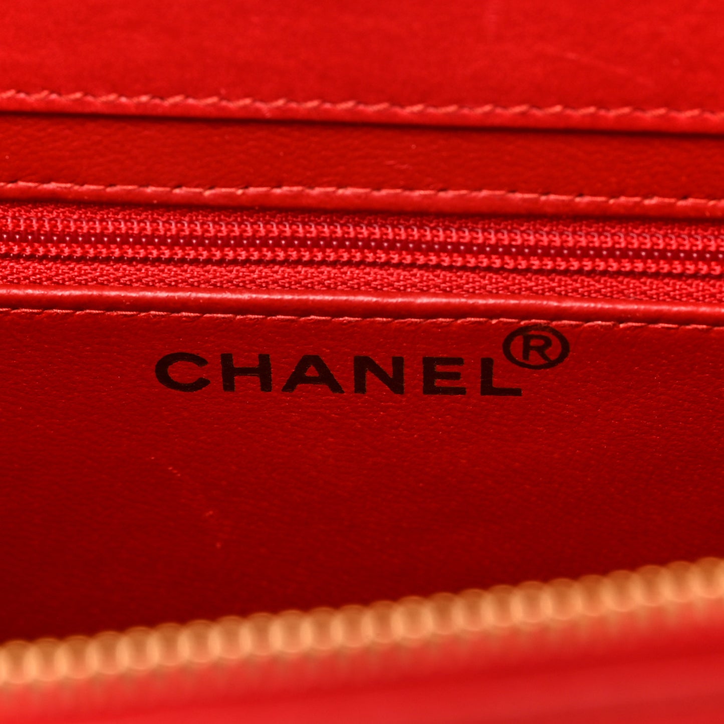 Calfskin Logo Shoulder Bag Red