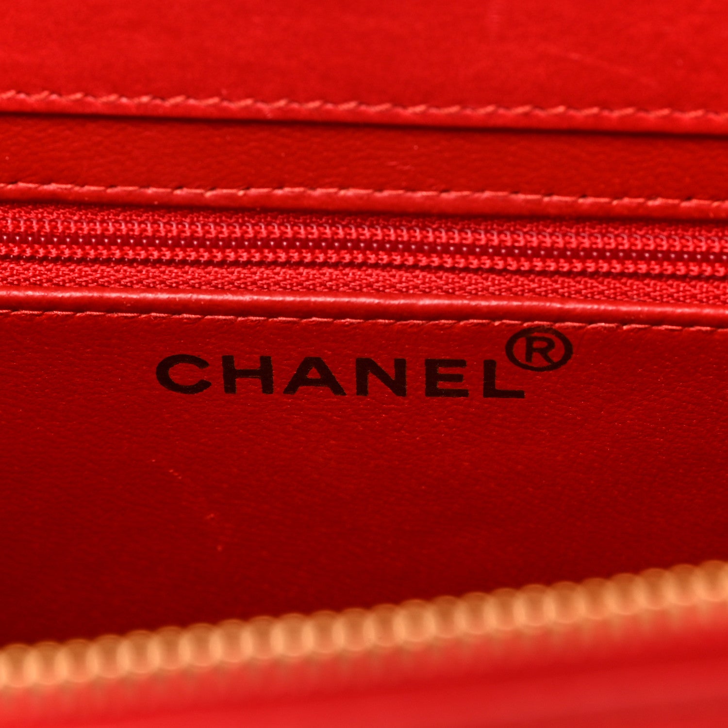 Chanel Calfskin Logo Shoulder Bag Red 6 of 9