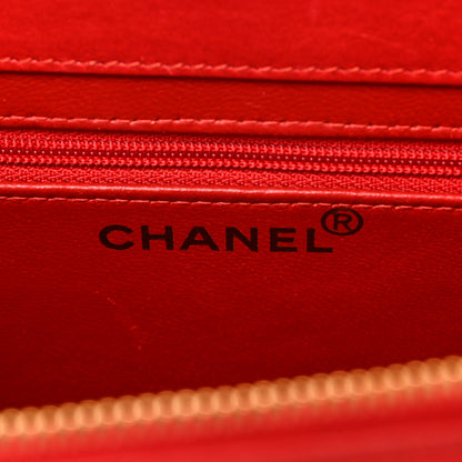 Chanel Calfskin Logo Shoulder Bag Red 6 of 9