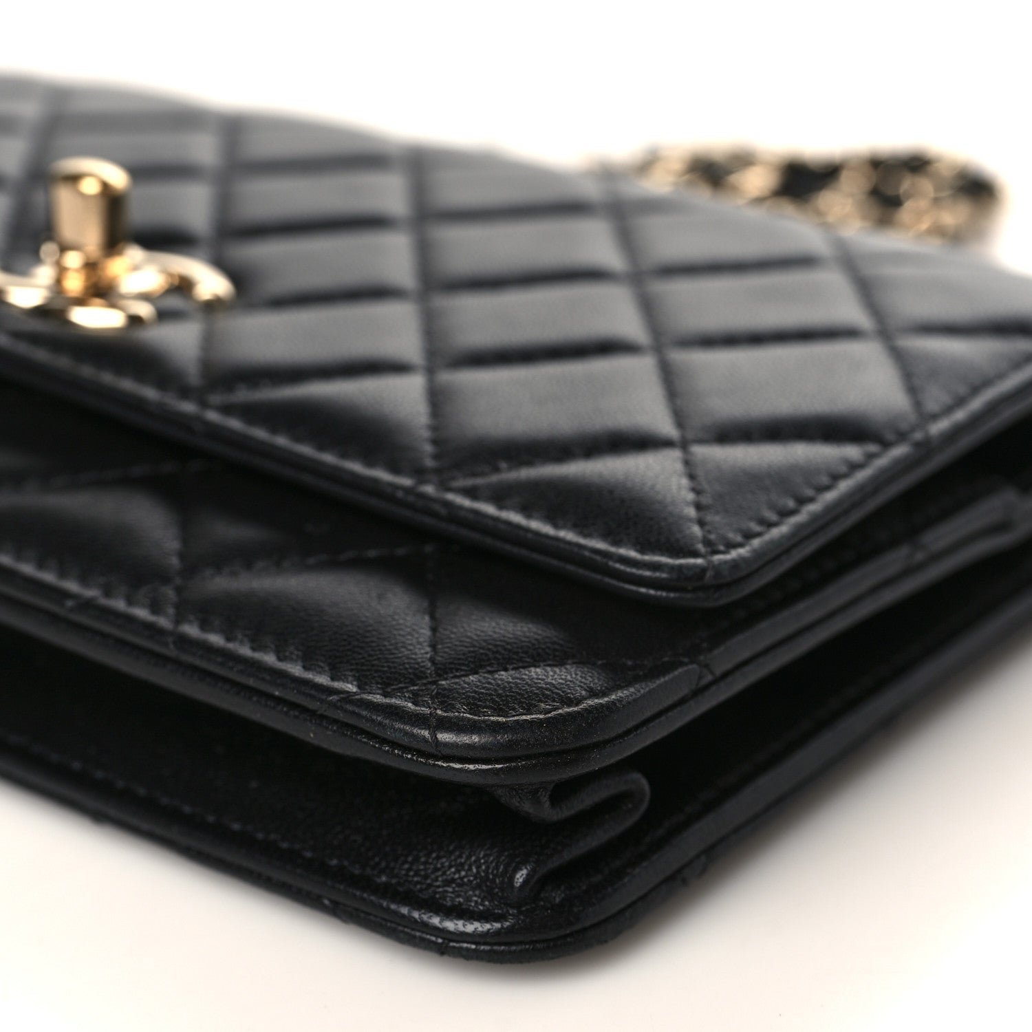 Chanel Lambskin Quilted Trendy CC Wallet On Chain WOC Black 10 of 11