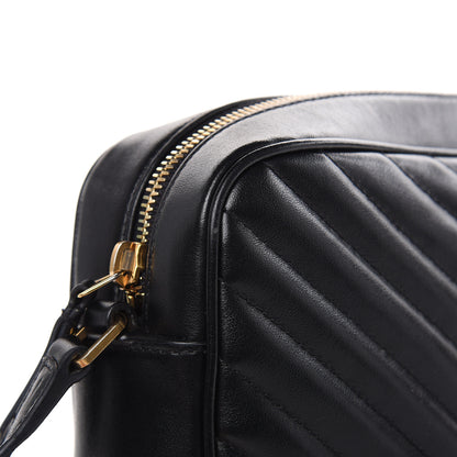 Saint Laurent Calfskin Matelasse Monogram Lou Camera Bag Black 12 of 14
