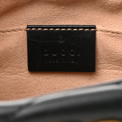 Gucci Calfskin Matelasse Small GG Marmont Chain Shoulder Bag Black 6 of 11
