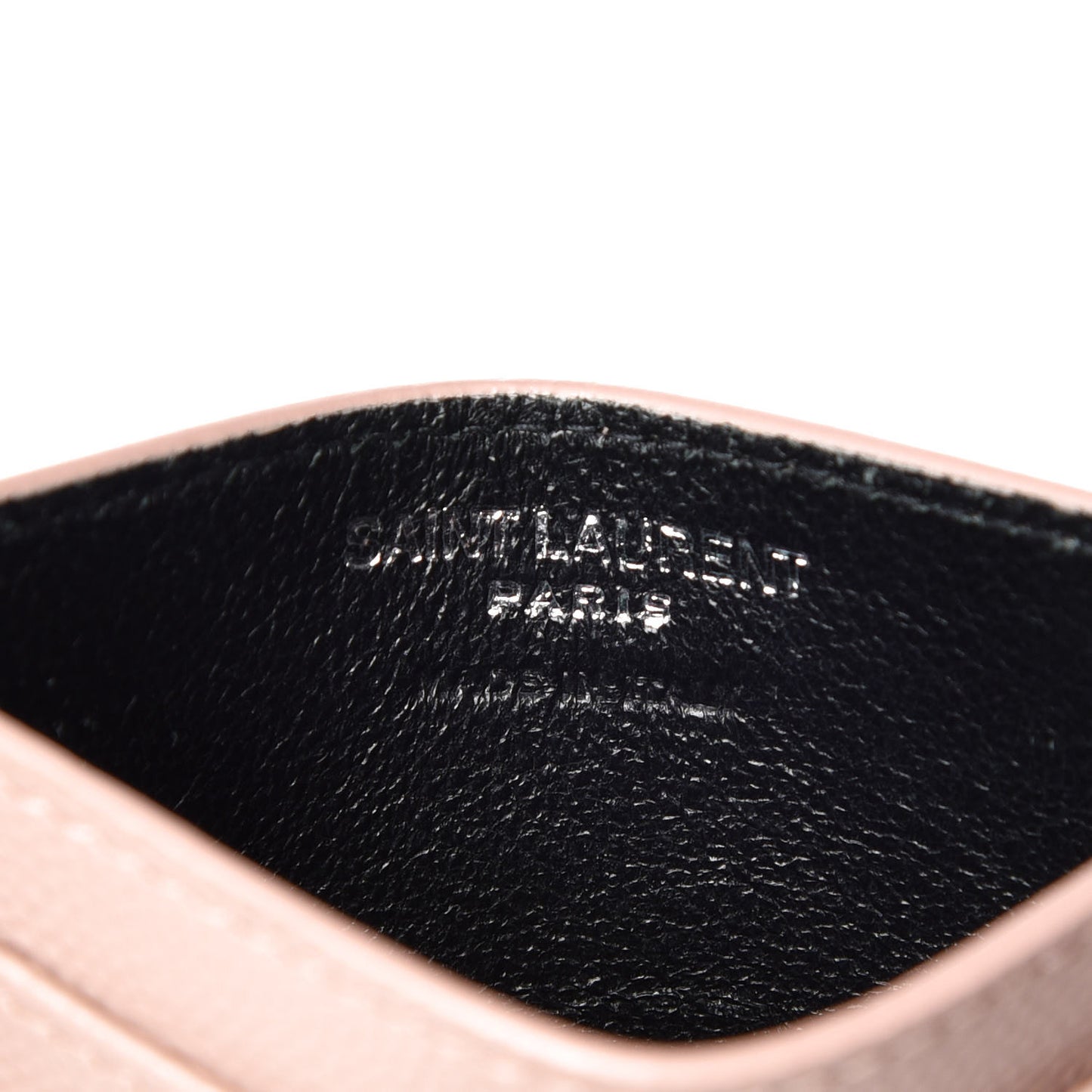 Grain De Poudre Matelasse Chevron Monogram Credit Card Case Pale Pink