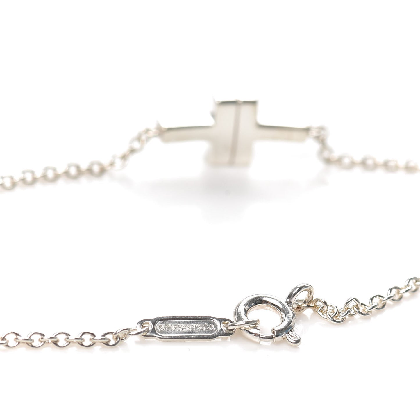 Sterling Silver T Two Single Chain Bracelet