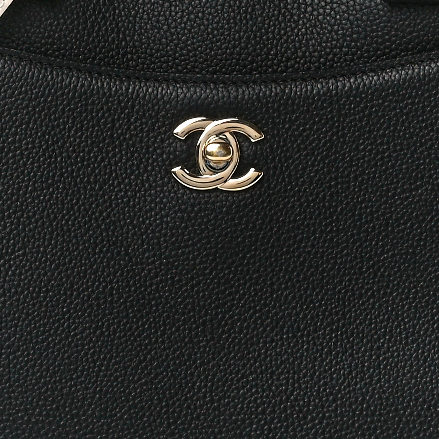 Chanel Grained Calfskin Small Bi-Color Neo Executive Shopper Tote Black Beige 8 of 11