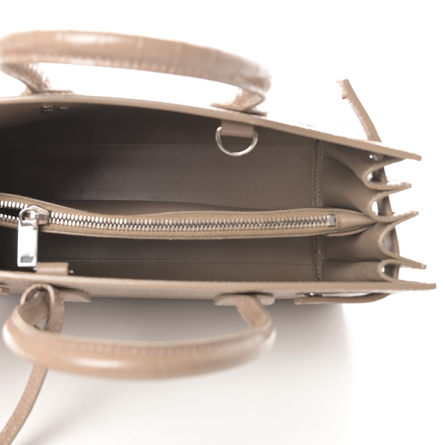 Calfskin Crocodile Embossed Baby Sac De Jour Brown