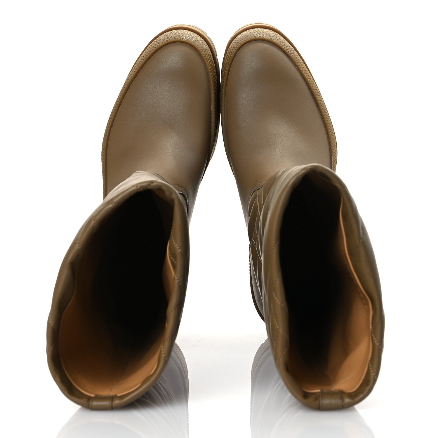 Hermes Lambskin Quilted Mosaique Fuji Boots 36 Beige Gobi 2 of 13