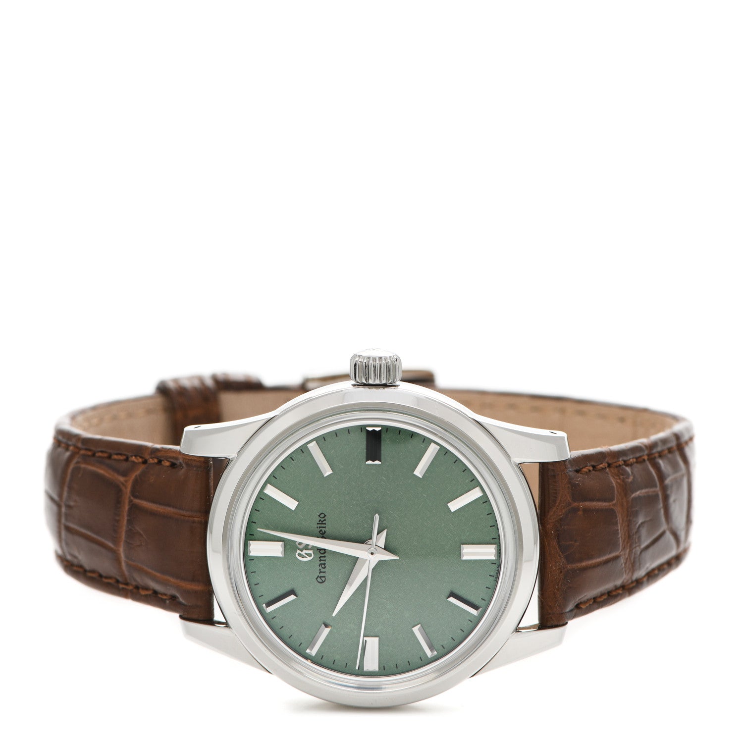 Grand Seiko Stainless Steel Crocodile 37mm Elegance Manual Winding Watch Green SBGW277 2 of 5