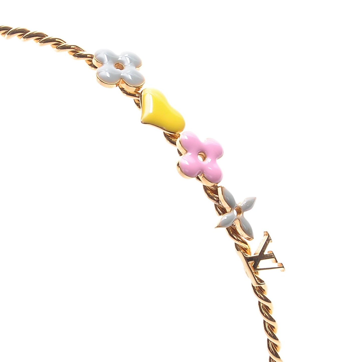 Brass Enamel Monogram Sweet Headband Gold