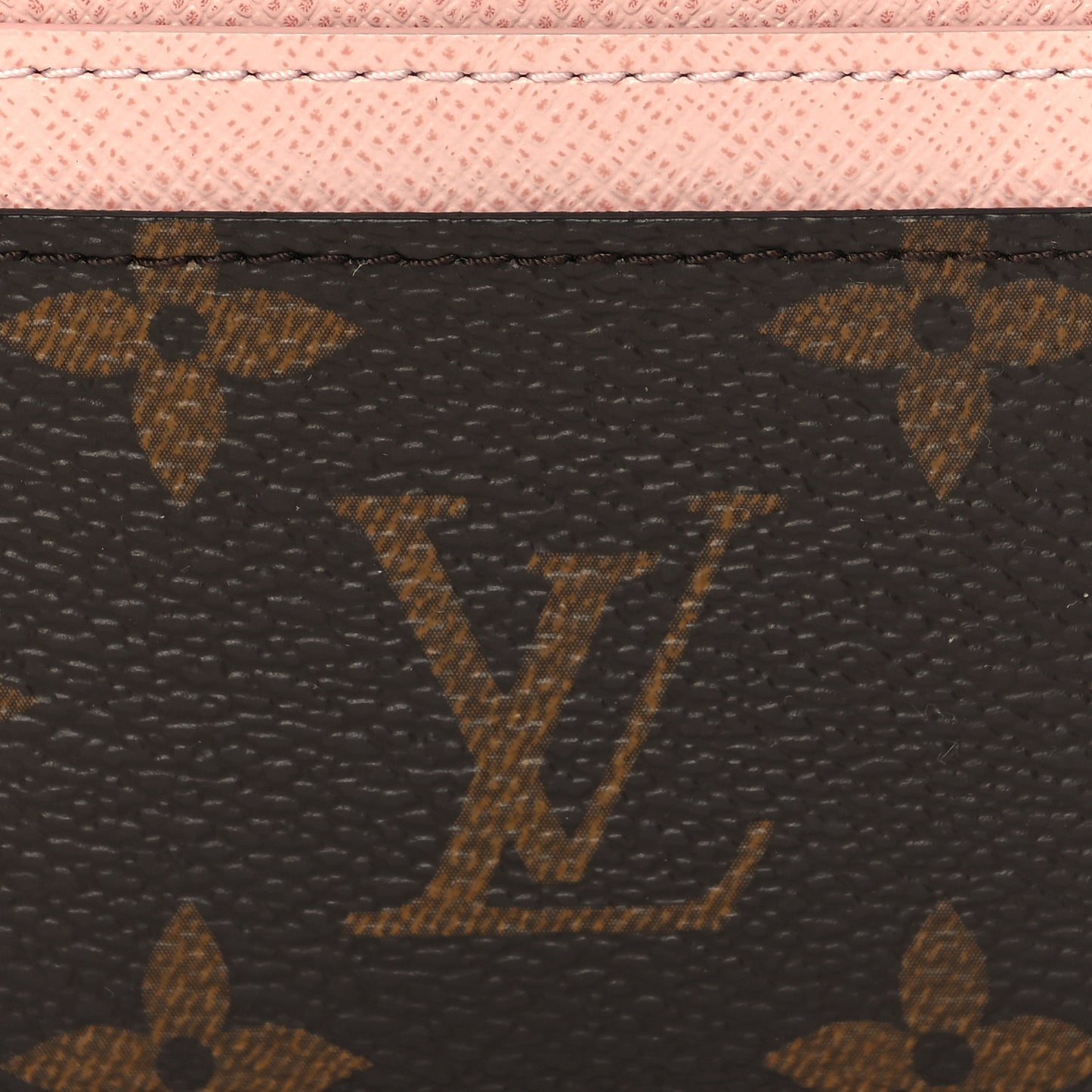 Monogram LV Charms Card Holder Rose Ballerine