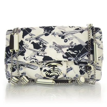 Chanel Canvas Airplane Charm Medium Flap 1 of 7