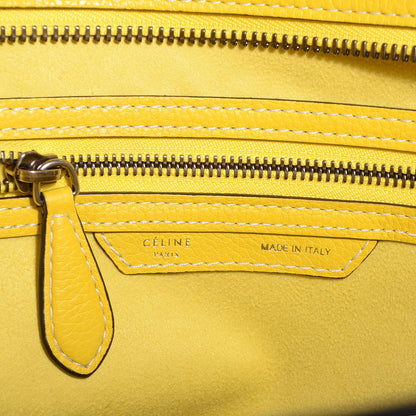 Celine Drummed Calfskin Mini Luggage Citron 6 of 9