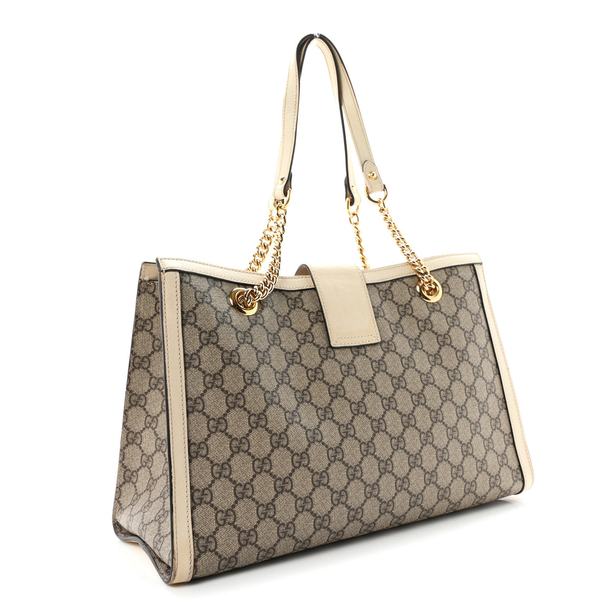 Gucci GG Supreme Monogram Medium Padlock Tote White 3 of 11