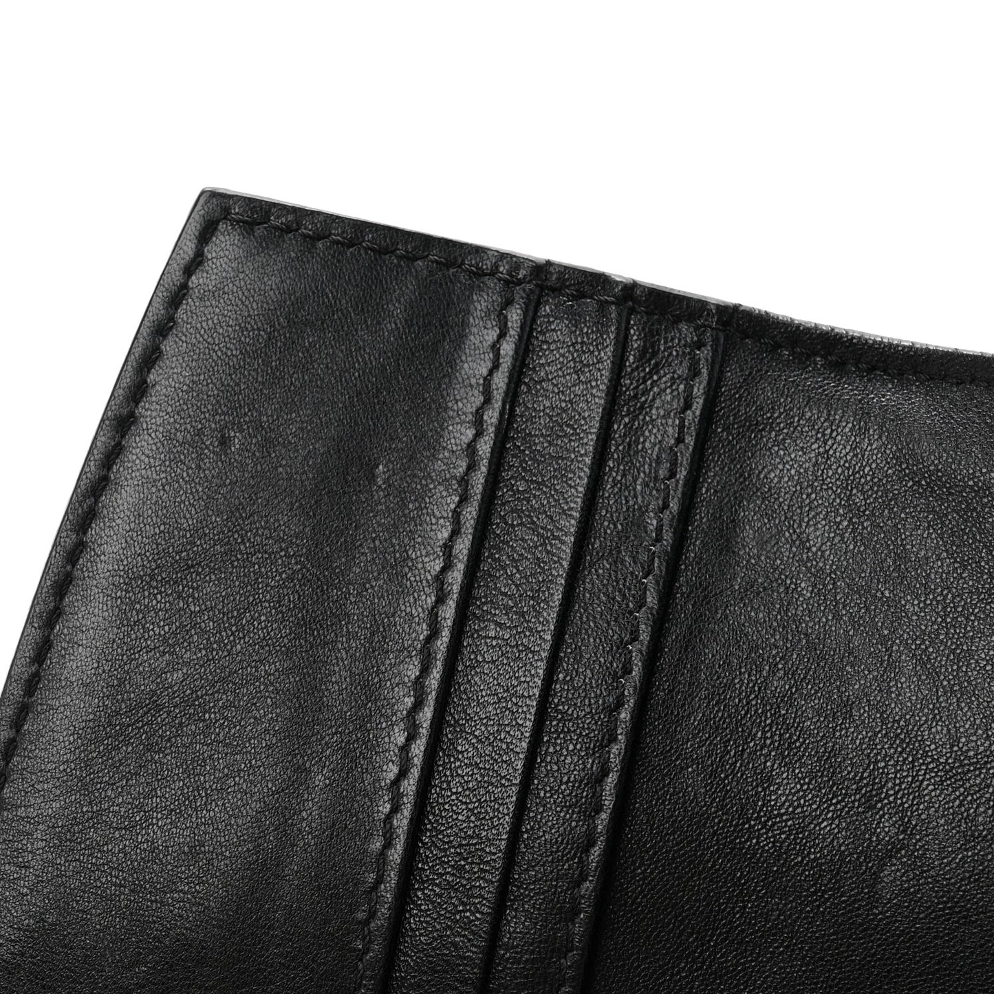 Calfskin House Check Porter Continental Wallet Black