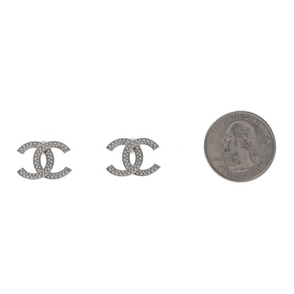 Chanel Crystal Palais Garnier CC Earrings Silver 2 of 4