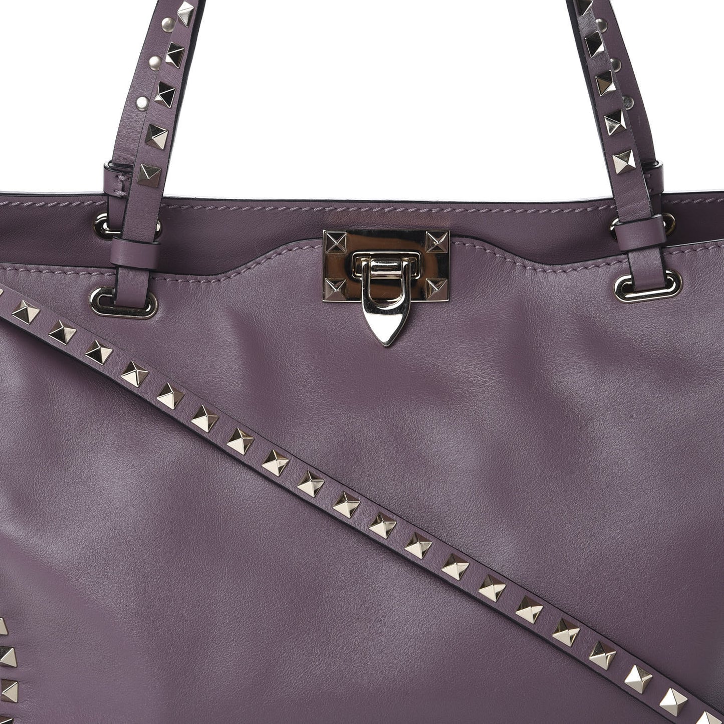 Vitello Medium Rockstud Tote Dark Mauve