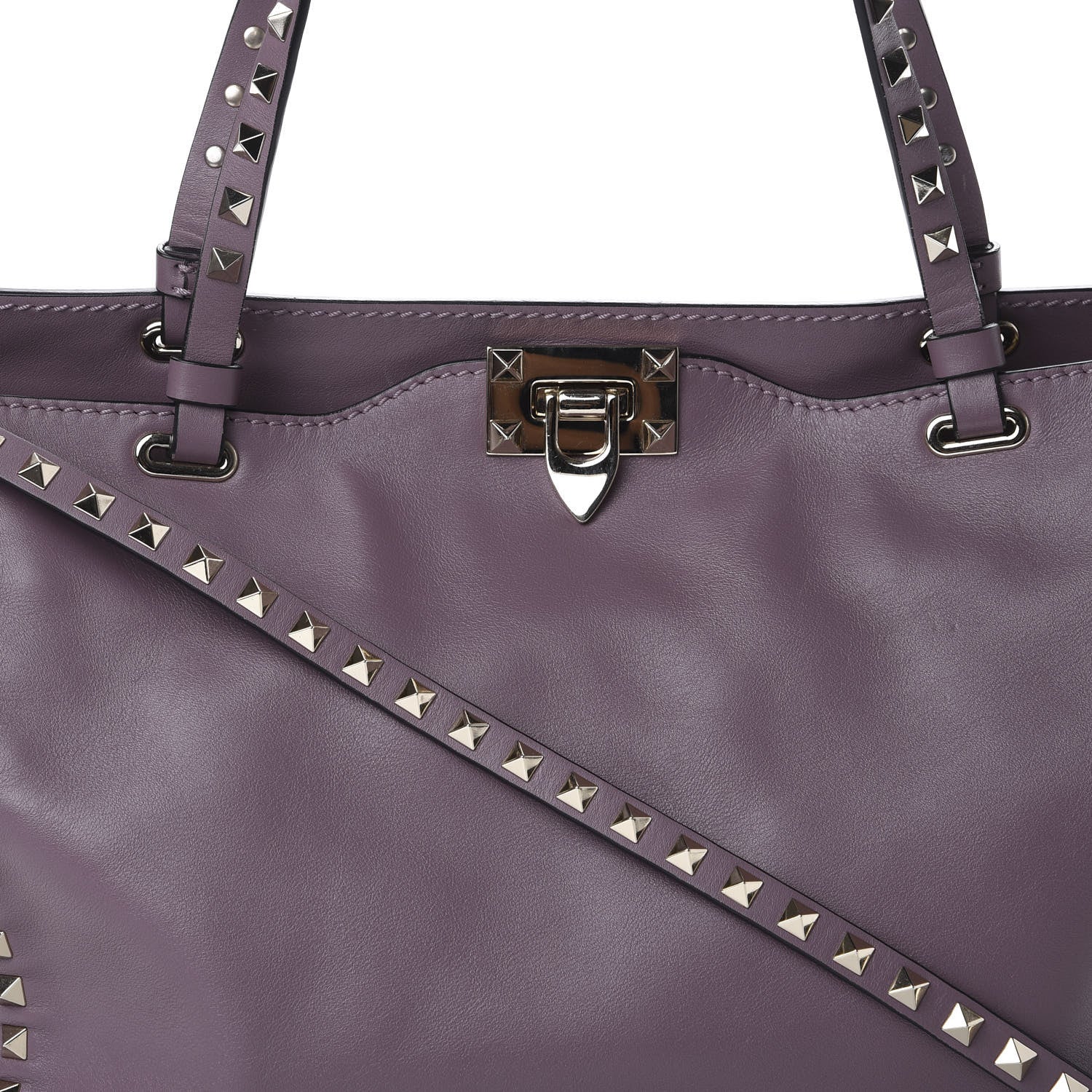 Valentino Garavani Vitello Medium Rockstud Tote Dark Mauve 10 of 11