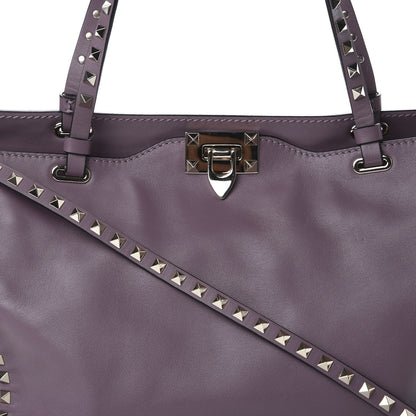 Valentino Garavani Vitello Medium Rockstud Tote Dark Mauve 10 of 11