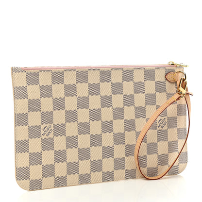Louis Vuitton Damier Azur Neverfull MM GM Pochette Rose Ballerine 3 of 7