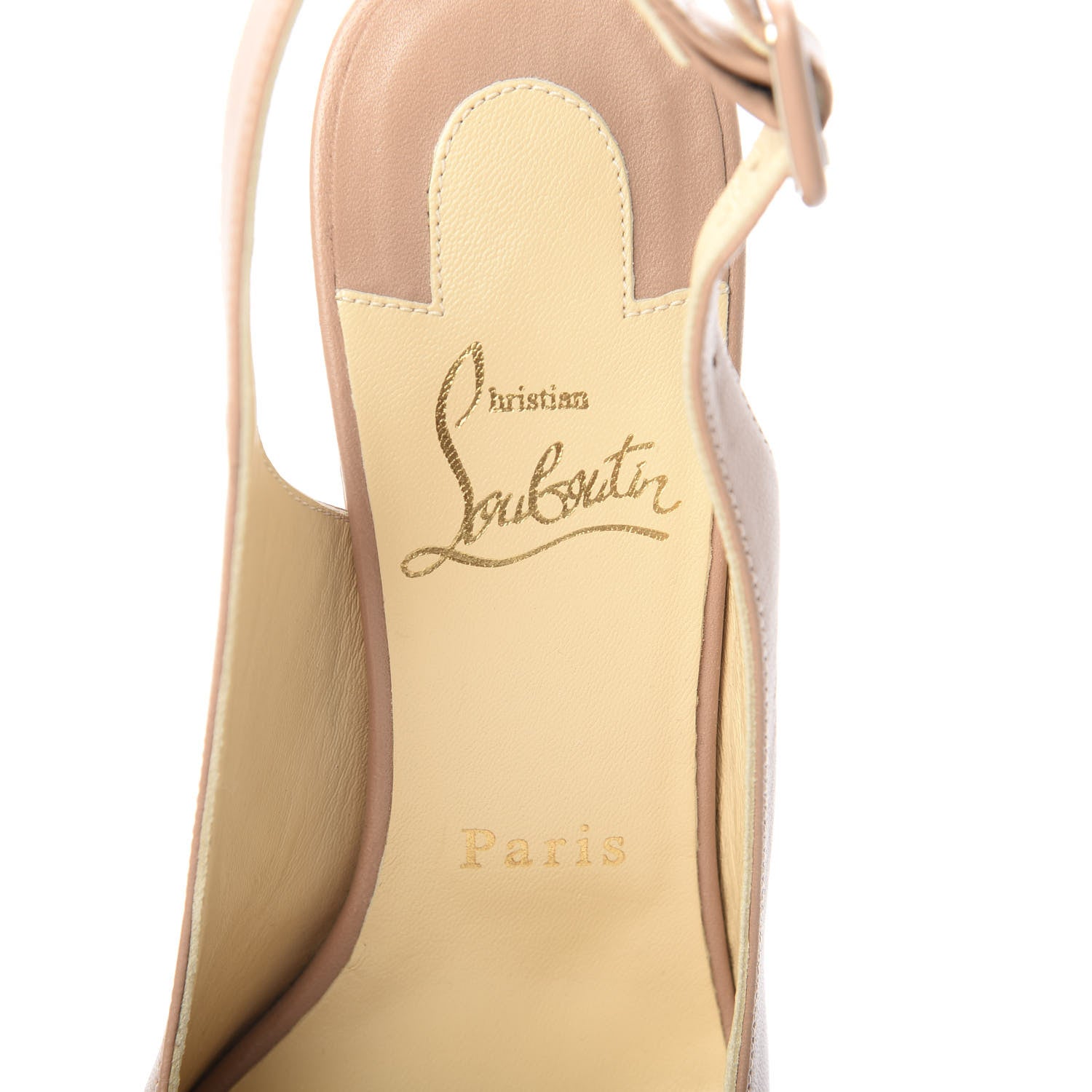 Christian Louboutin Calfskin Cork Dona Anna 120 Wedges 36 Nude Natural 6 of 8