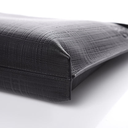 Loewe Calfskin Linen Embossed Large T Pouch Black 11 of 11