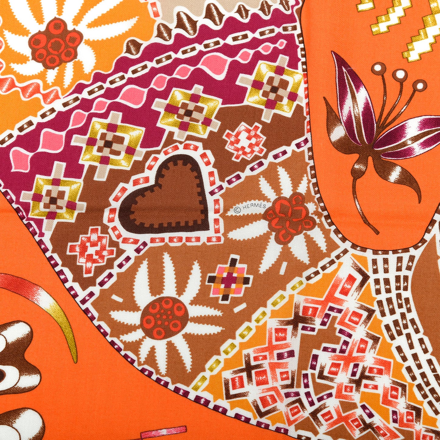 Cashmere Silk En Attendant Ulysse Shawl 140 Orange Vermillon