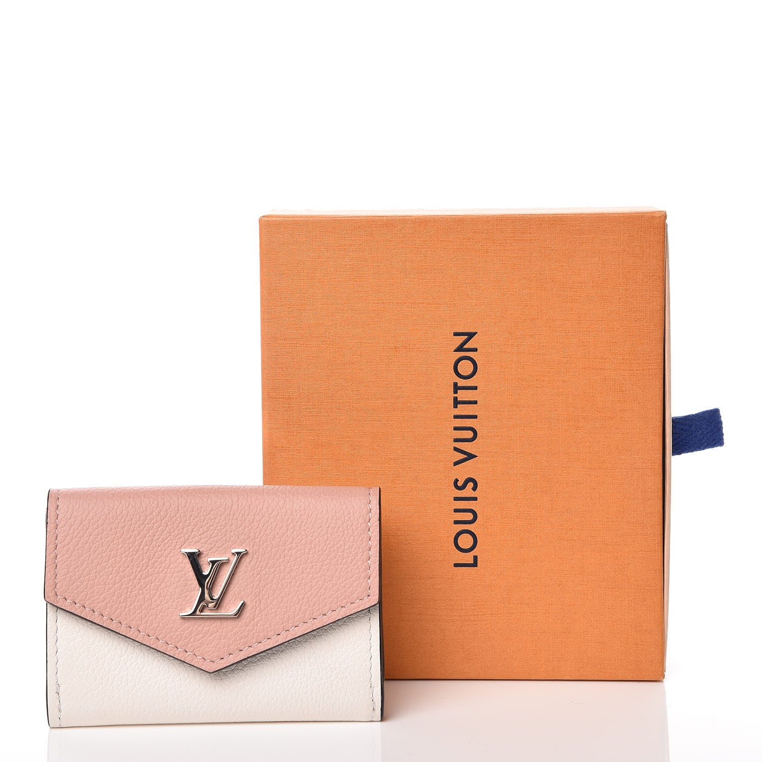 Louis Vuitton Calfskin Lockmini Wallet Rose Ballerine Maito White Black 9 of 9