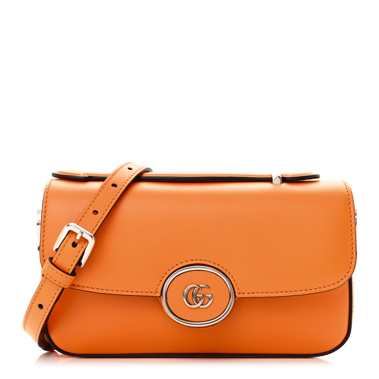 Gucci Senna Calfskin Petite GG Top Handle Shoulder Bag Orange 1 of 11