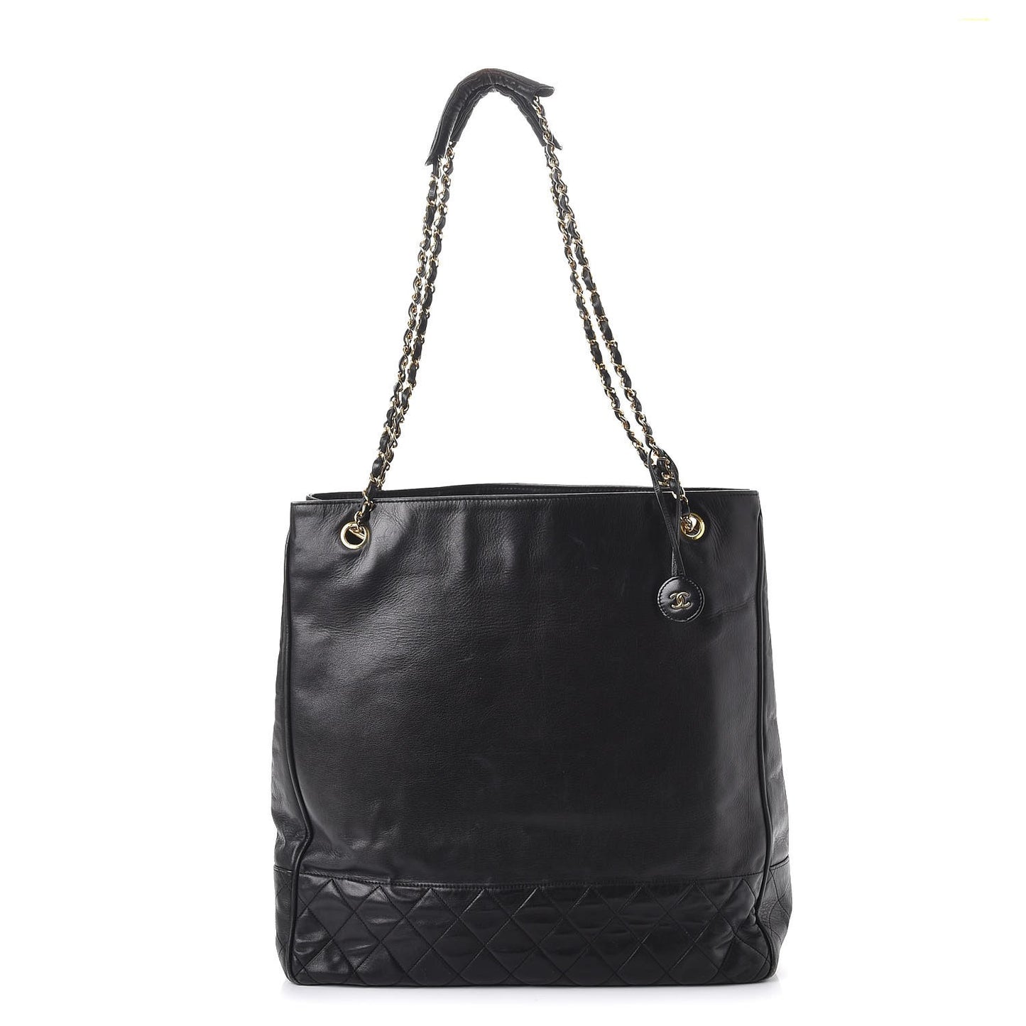 Lambskin Quilted Tote Black