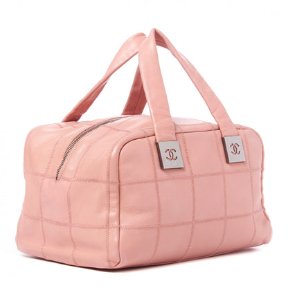 Chanel Caviar Square Stitched Bowler Pink 2 of 9