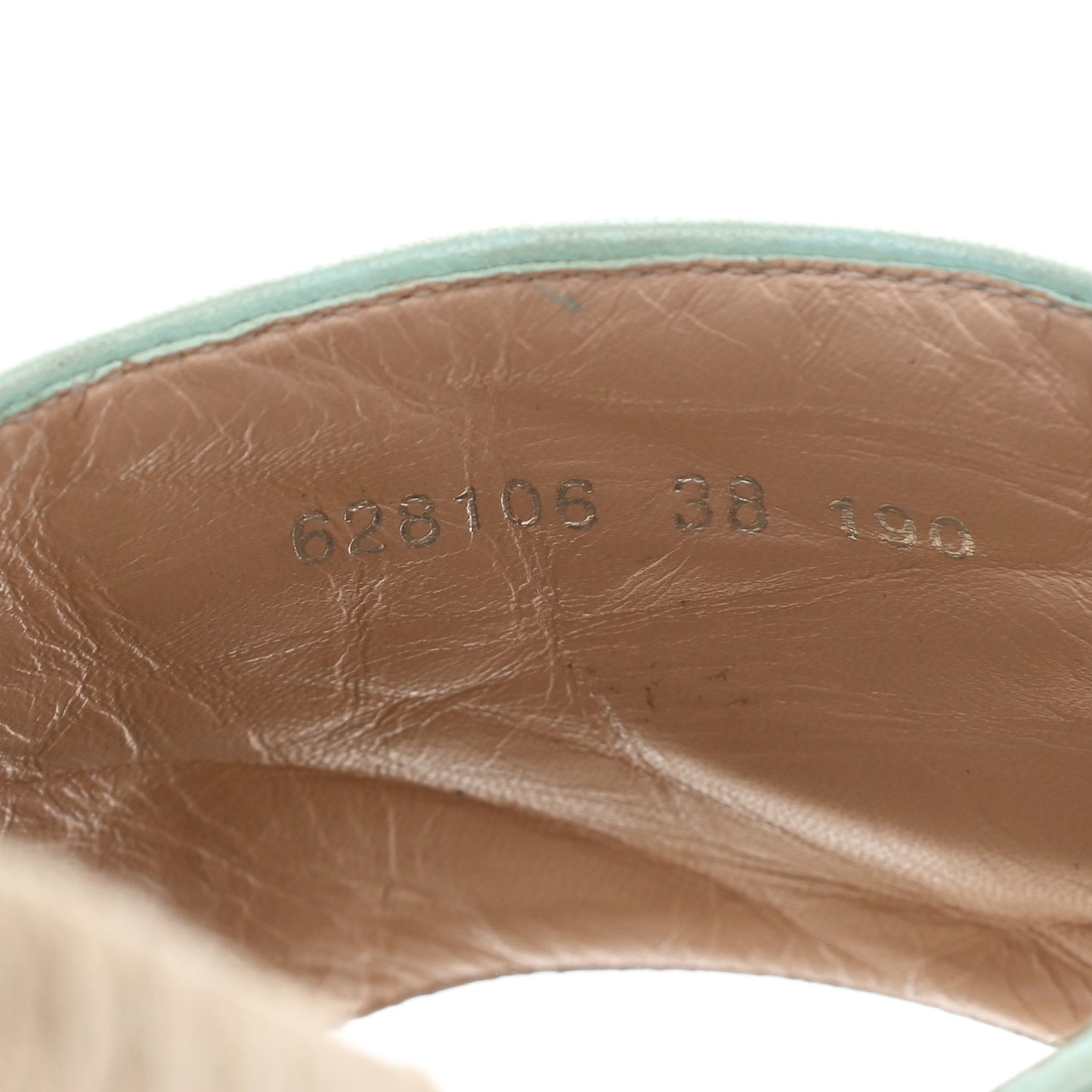 Nappa Matelasse GG Marmont Espadrille Slide Sandals 38 Water Green