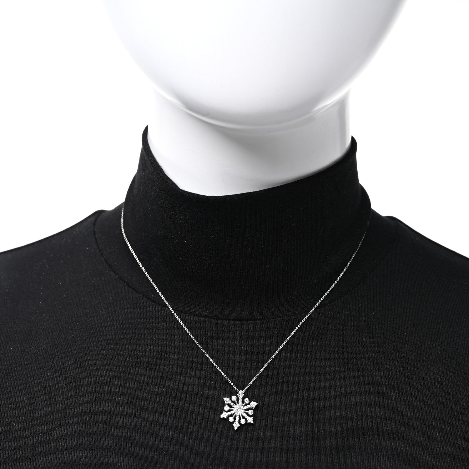 Roberto Coin 18K White Gold Diamond Snowflake Pendant Necklace 2 of 5