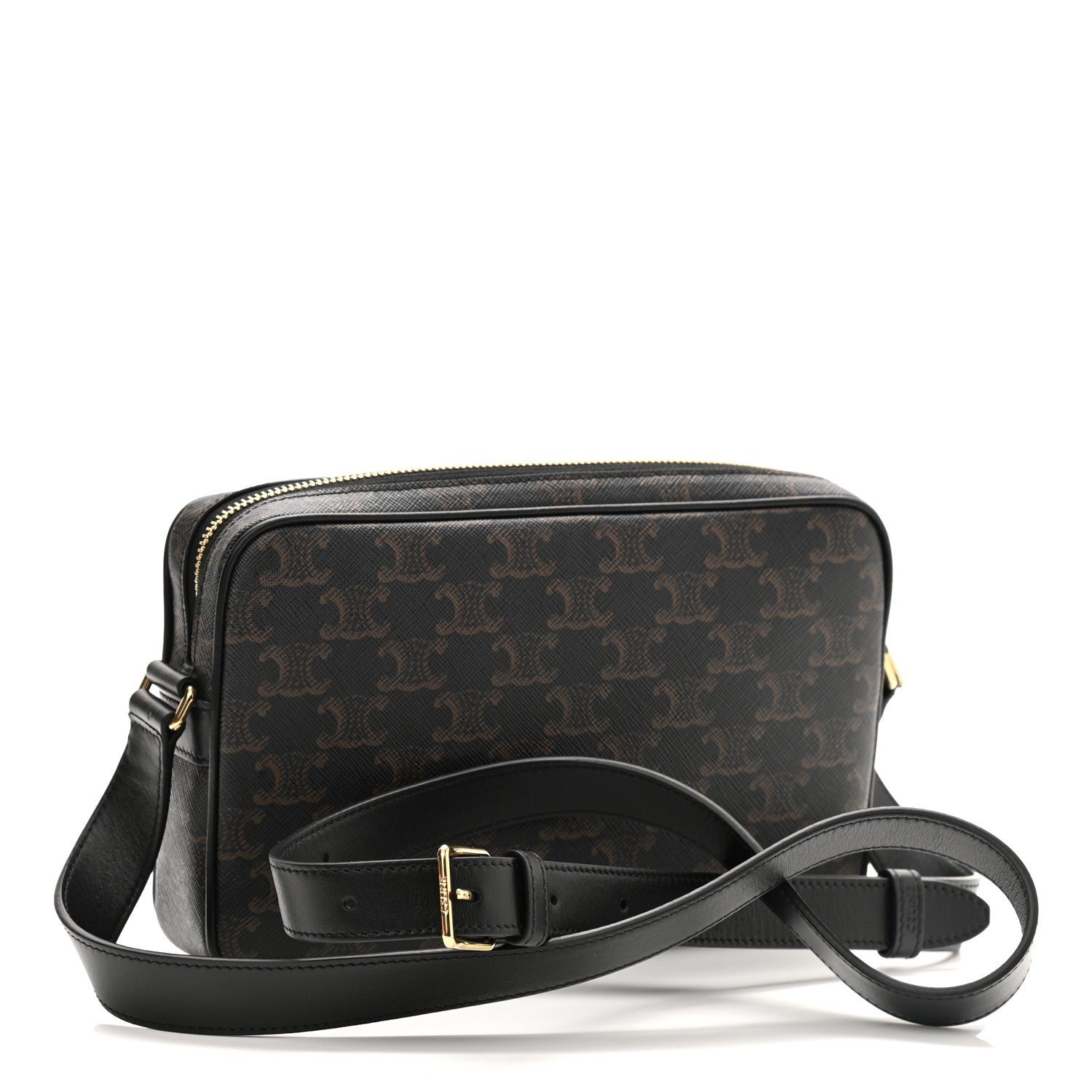 Celine Triomphe Canvas Medium Messenger Bag Black 3 of 13