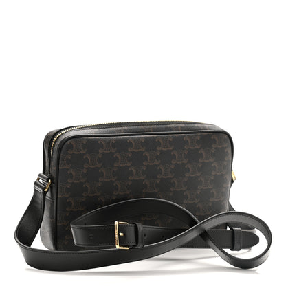 Celine Triomphe Canvas Medium Messenger Bag Black 3 of 13