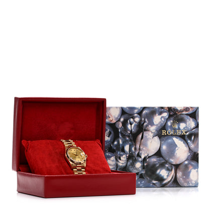 Rolex 18K Yellow Gold Diamond 31mm Oyster Perpetual Datejust President Watch Champagne 68278 5 of 5