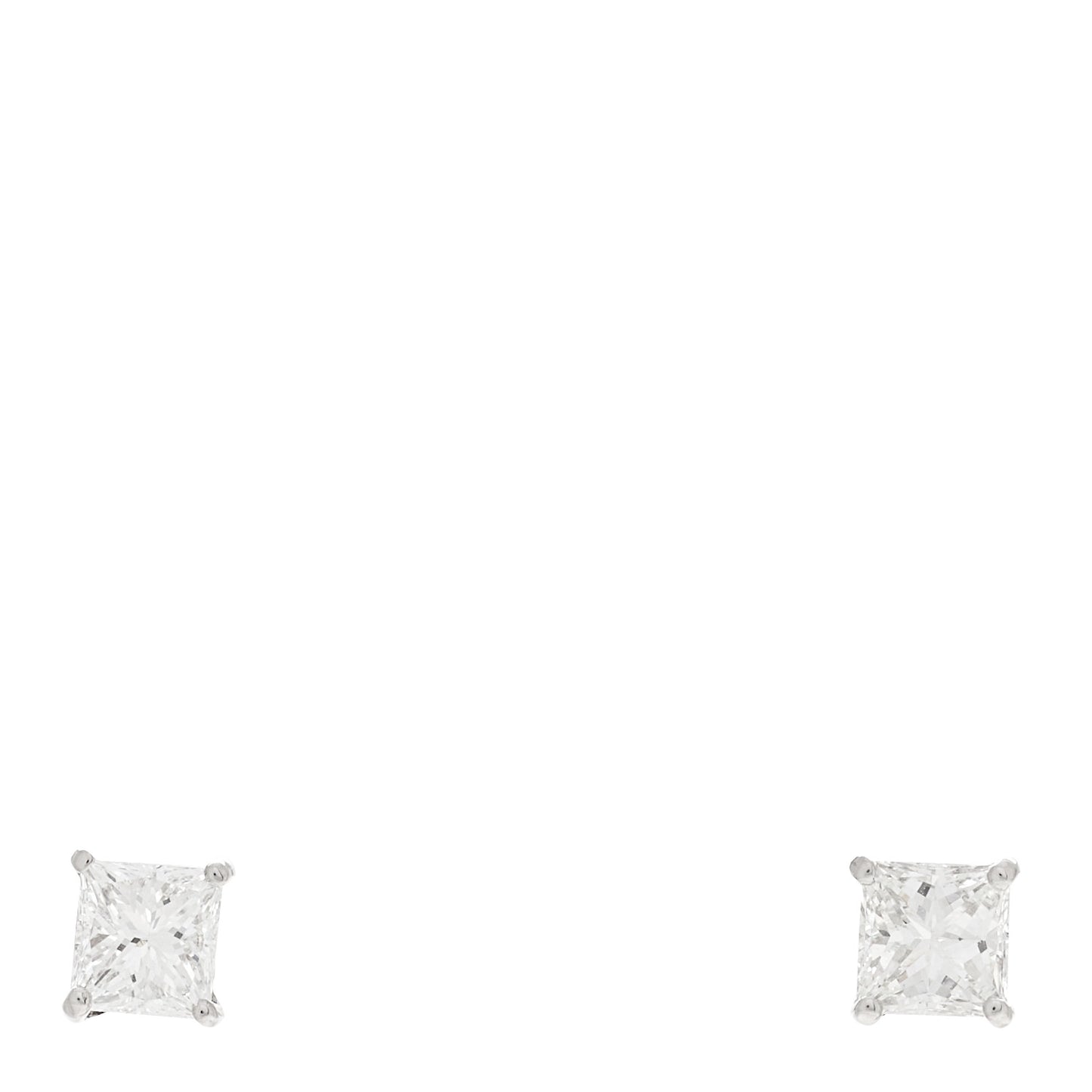 Platinum Diamond .61ct Princess Cut Solitaire Earrings