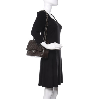 Chanel Caviar Quilted Jumbo Single Flap Dark Brown 2 of 11
