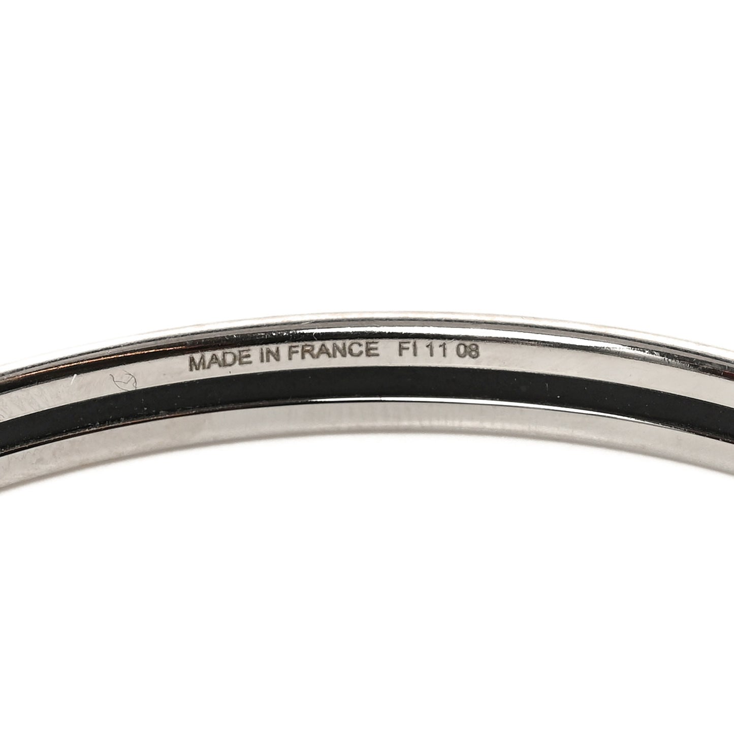 Enamel Printed Extra Narrow Uni Bracelet 65 White Bleu